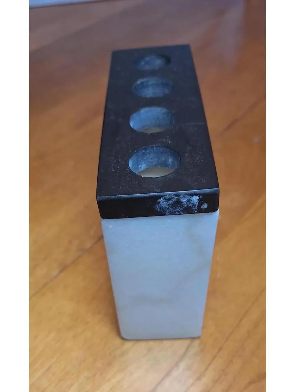 Marble Toothbrush/Pencil Holder or Vase for Flowers 4 Holes 4.25